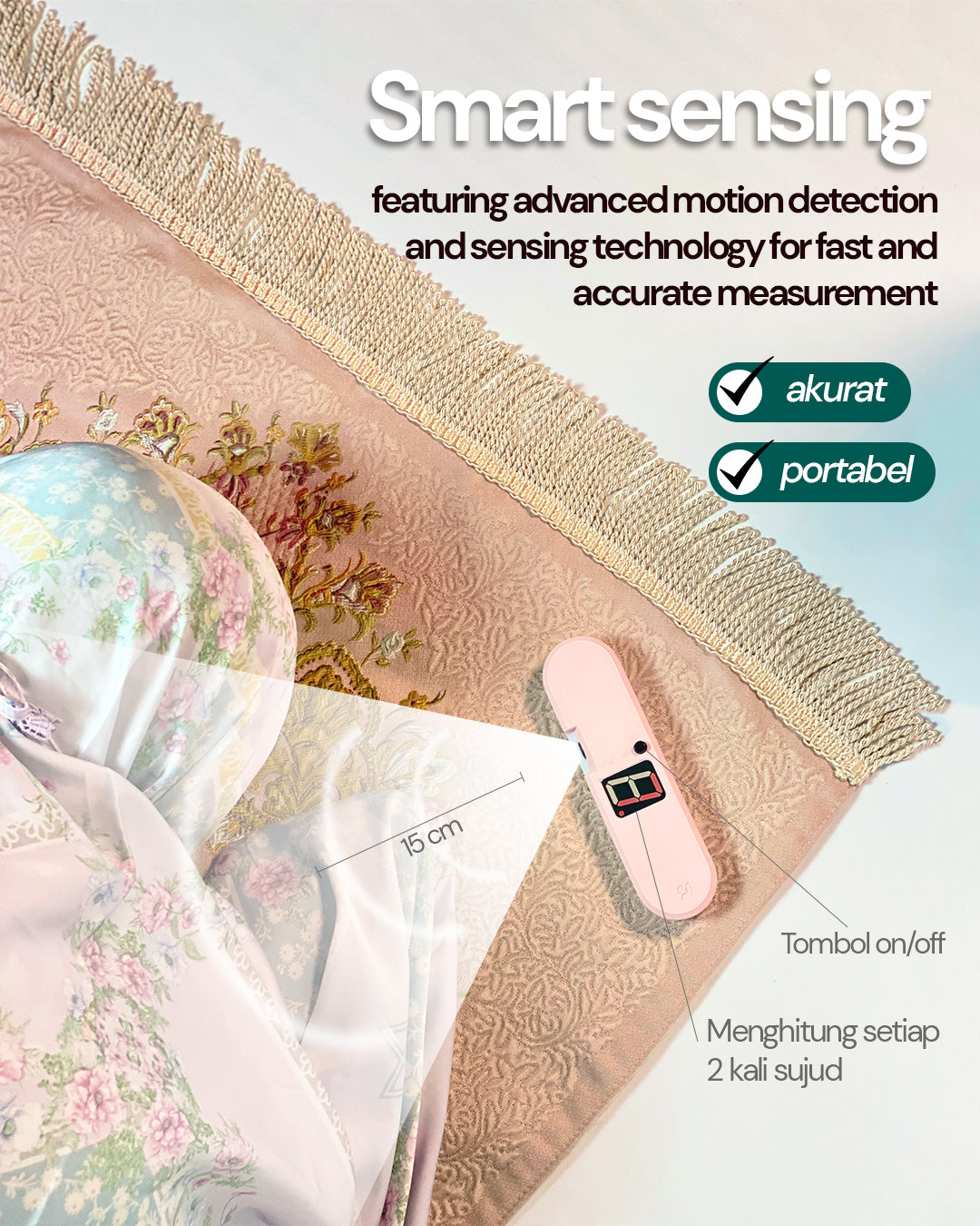 AHAD 2-in-1 :  Qibla Finder +  Rak'ah Counter Portable